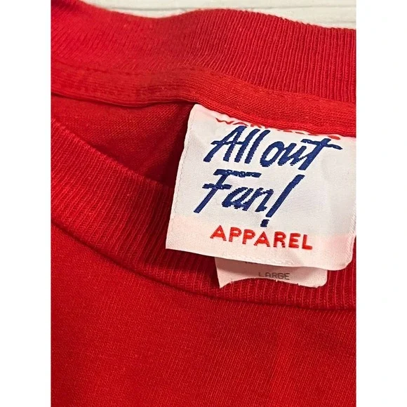 Vintage 90s Kansas City Chiefs Single Stitch Size L Red NFL T-shirt. Y2K Swiftie - Picture 3 of 5